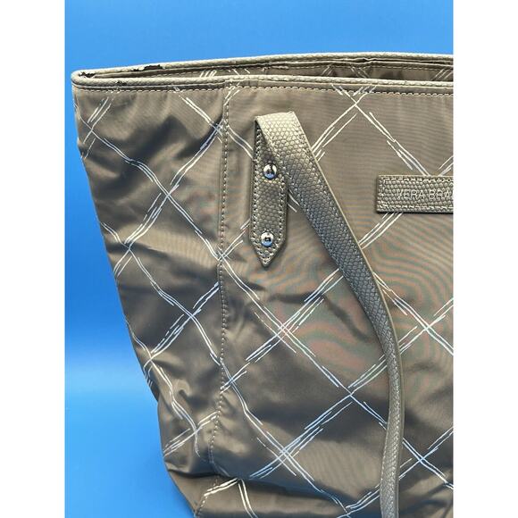 Vera Bradley Preppy Poly Ella Burnished Pewter Large Tote Bag Double Handles - Picture 9 of 12